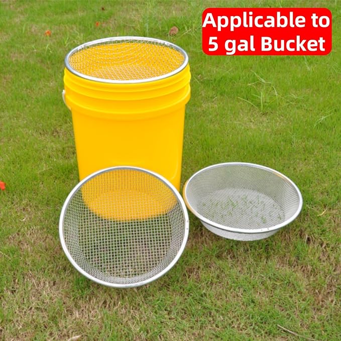 Mesh Gardening Sifter, 10mm Sieve mesh Size, Perfect for 5 Gallon Bucket,for Sand Rocks Dirt