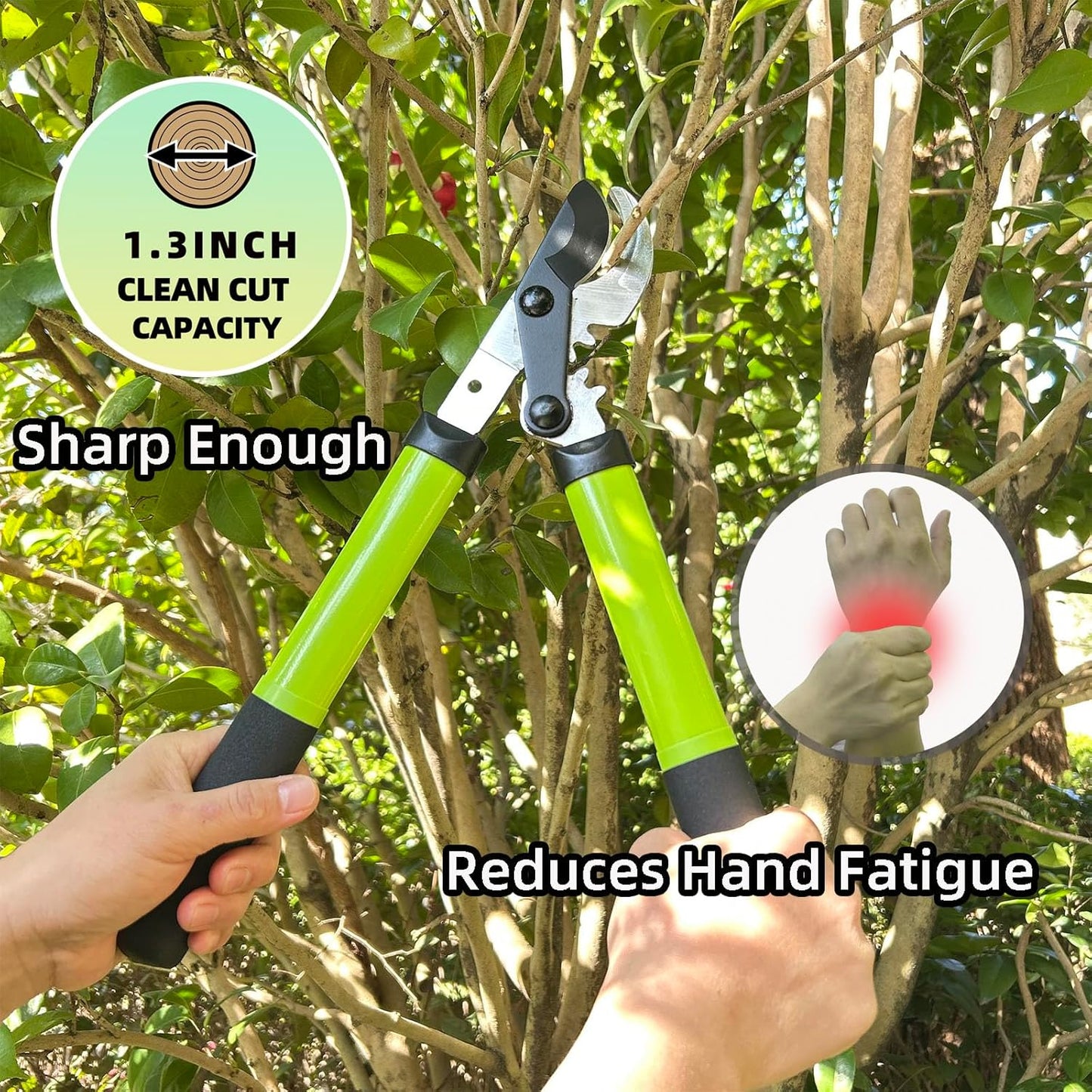 Loppers for Tree Trimming, Heavy Duty Branch Cutter Pruner with Gear Technology, Labor Saving Pruning Shears Gardening Tools Tree Clippers Tree Trimmer up to 1.3 Inch Clean Cut Capacity
