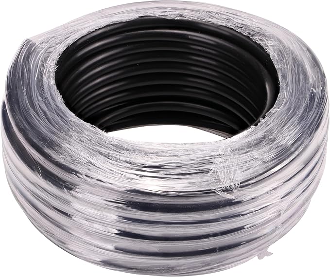 Raindrip 016005P 1/4-Inch Drip Irrigation Supply Tubing, 50-Foot, for Irrigation Drippers, Drip Emitters, and Drip Systems, Black Polyethylene (Pack of 4)