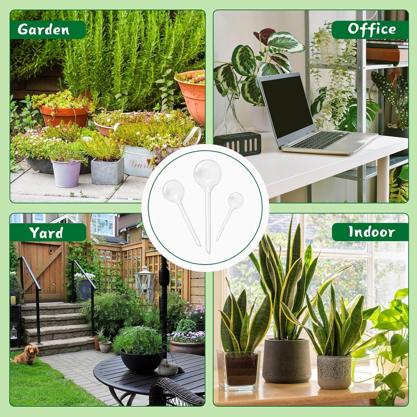 20 PCS Clear Plant Watering Globes,Plastic Self-Watering Bulbs,Self Watering Planter Insert Plant Accessories for Plants Indoor,Outdoor,Flowerpot,Home Garden(Large,Medium,Small)