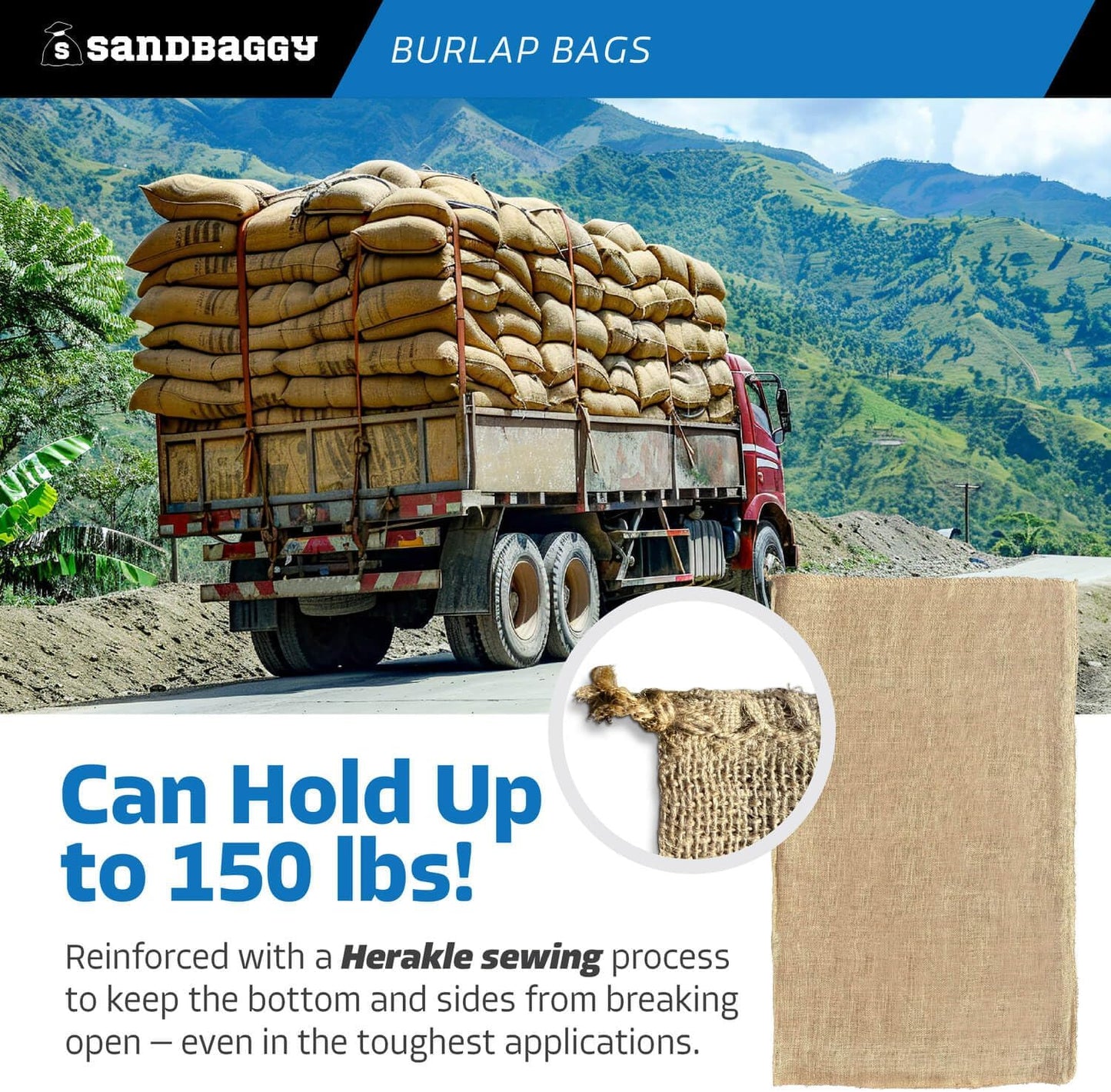 Sandbaggy Burlap Bags Large 24" x 40" - Potato Sack Race Bags for Kids & Adults | Perfect Birthday Party Game | Shrub & Plant Frost Protection - Food Grade (Pack of 1)