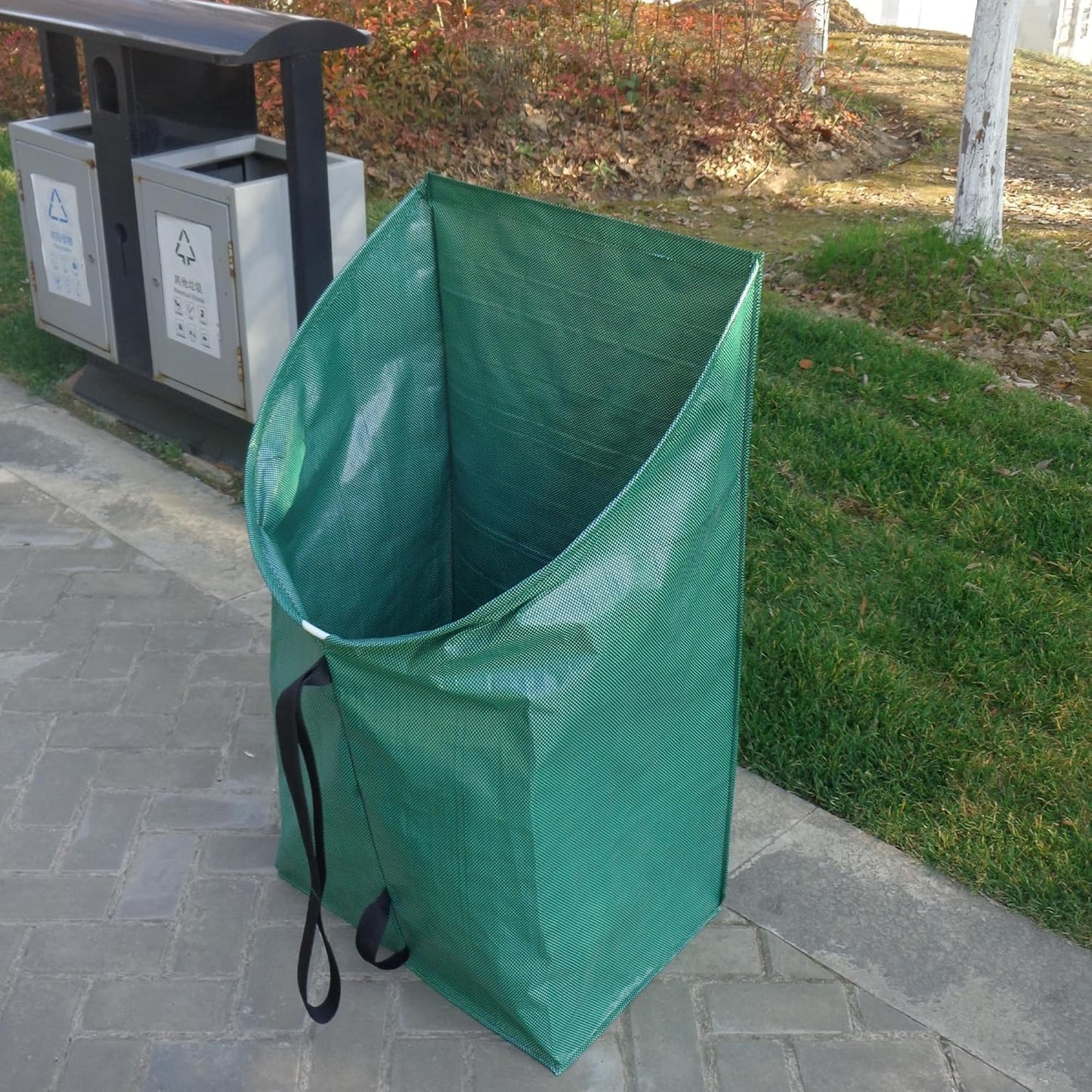 Leaf Collector, 200L Collapsible Garden Bag for Yard Waste, Reusable Heavy Duty Yard Waste Bag for Leaves, Lawn Trash, and Home Use(dustpan-shaped, 53 Gallon/200L)