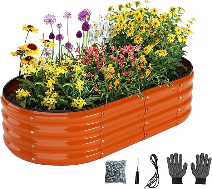 Raised Beds for Gardening Raised Garden Bed Kit for Gardening Outdoor,4x2x1ft Planter Grow Garden Box Raised Flower Bed