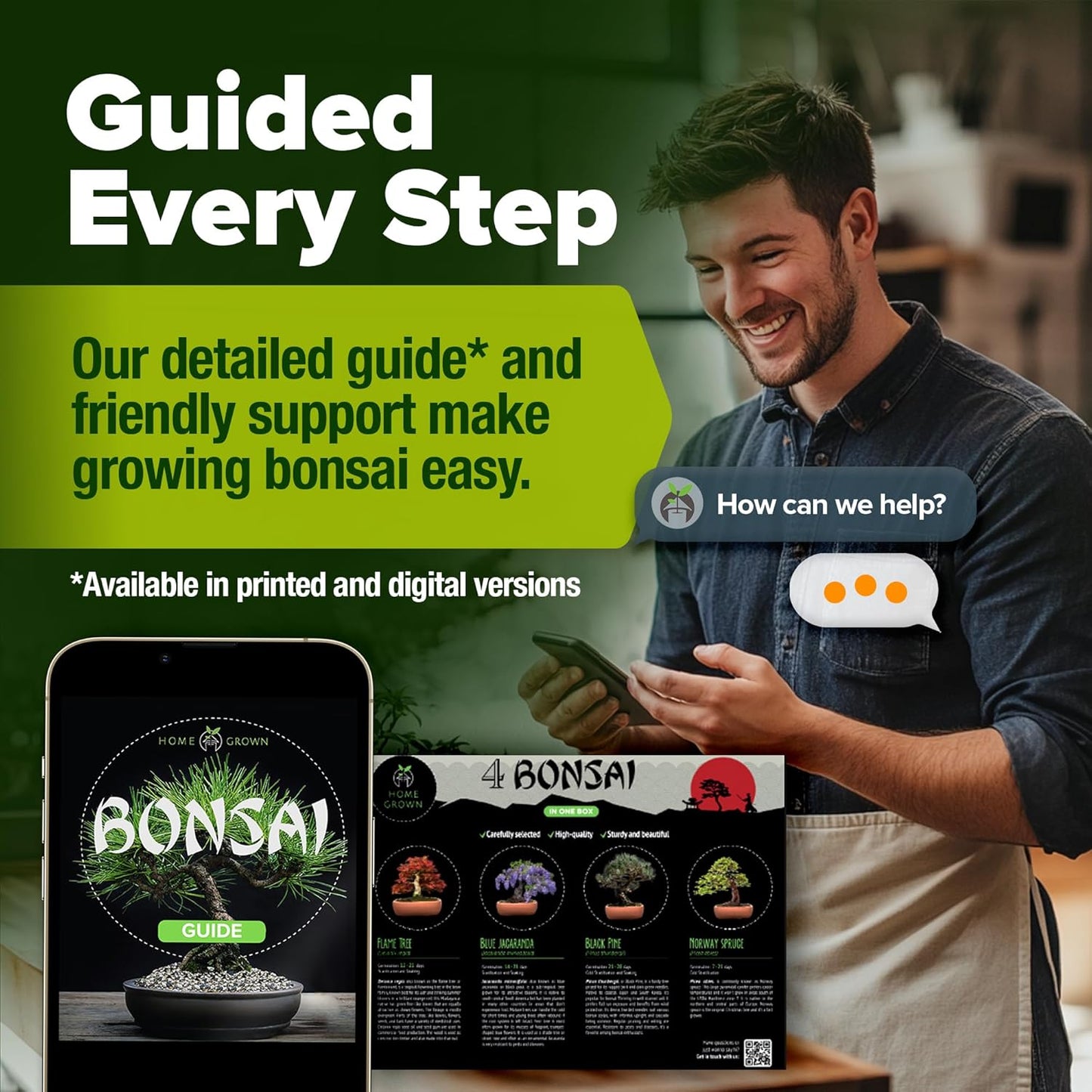 Bonsai Tree Kit π¨π¦π Gifts for Men & Women - Grow 4 Bonsai Trees - Unique Gardening Crafts for Adults, DIY Hobbies for Plant Lovers & Gardeners - Unusual Christmas Gift Ideas for Mom & Dad