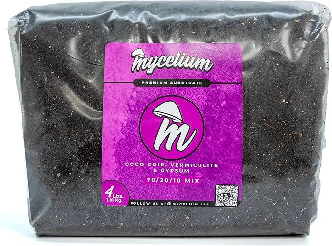 Mycelium's Dung-Loving Mushroom Monotub Bundle - 4LB Substrate & 2LB Milo Grain | Expertly Prepared for Peak Mycelium Growth | Nutrient-Dense for Home Growers | Sterilized Bags for Beginners & Pros