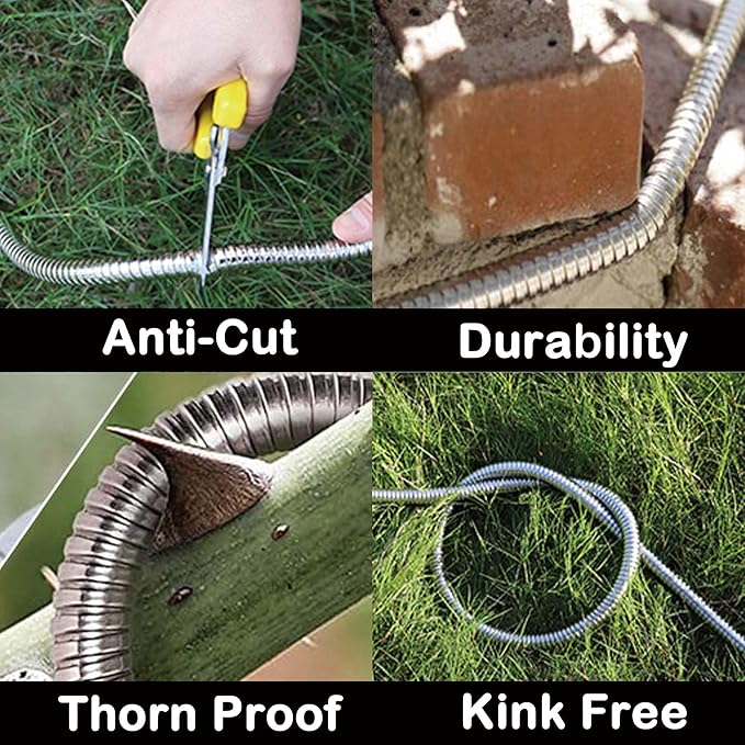 Stainless Steel Garden Hose: Durable Quality Metal with High-pressure Water Output for Gardeners(5FT)