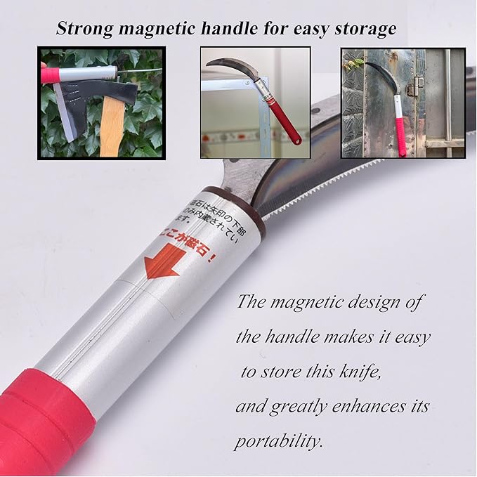 Scythe Garden Tool, Japanese Weeding Scymea, Scythe Tool, Weeding and Weed, Magnetic Handle, Durable SK5 Steel Blades, (2 Pack)