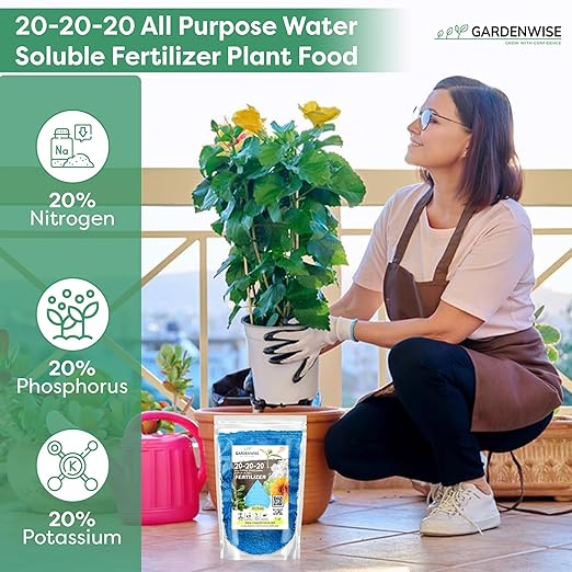 20-20-20 Water-Soluble Fertilizer β Powder for Liquid Plant Food for Indoor & Outdoor Plants, Orchids, Vegetables, Lawns, Flowers β 20 20 20 Fertilizer (1/2 Quart)