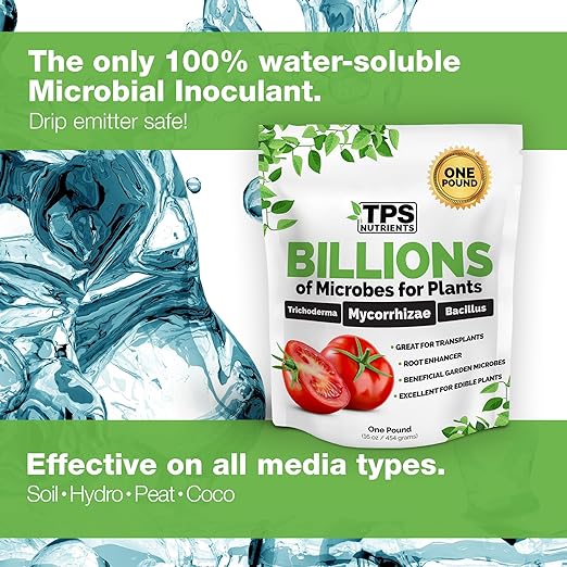 TPS NUTRIENTS Billions Concentrated Microbial Root Enhancer, 100% Water-Soluble with Mycorrhizae, Bacteria and Trichoderma, 8 oz (1/2 Pound)