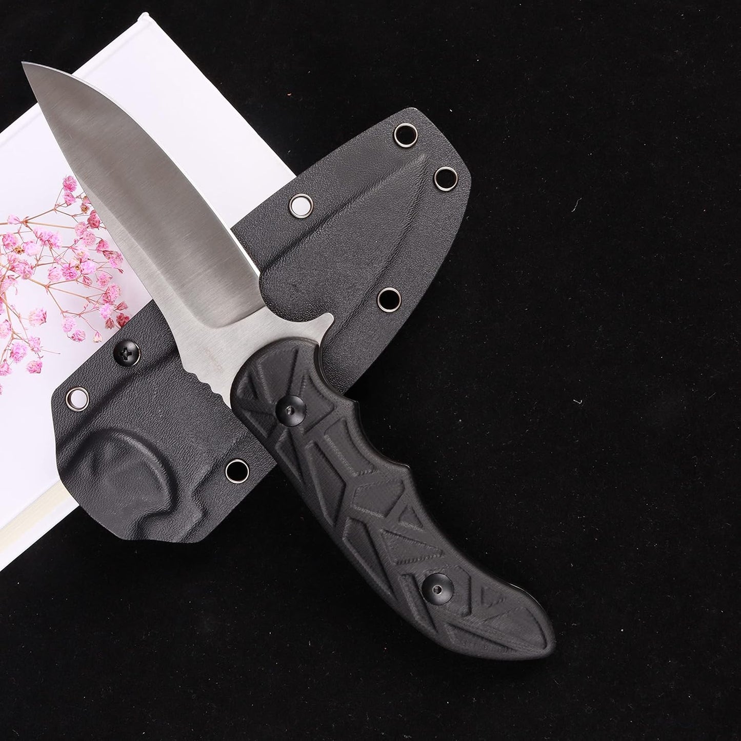 MASALONG Kni231 Full Tang Survival 9cr14mov Steel Knife With Belt Sheath For Bushcraft Camping Fixed Blade Knives