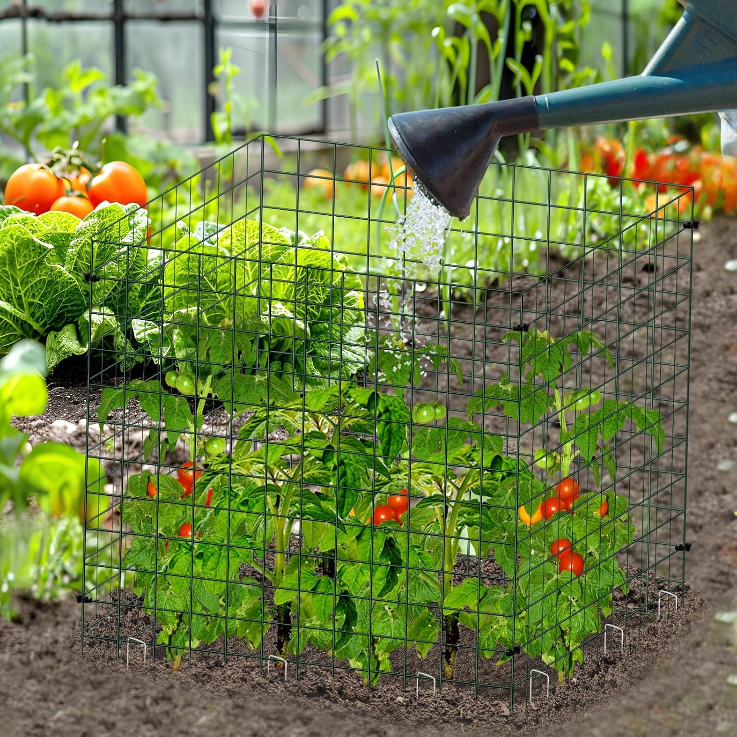 12 PCS Plant Protectors Covers from Animals, Metal Mesh Wire Plant Fence Protector Cage Garden Fence Animal Barrier Small Garden Fences Protection Chicken Wire Cloches from Animals for Outdoor Plants