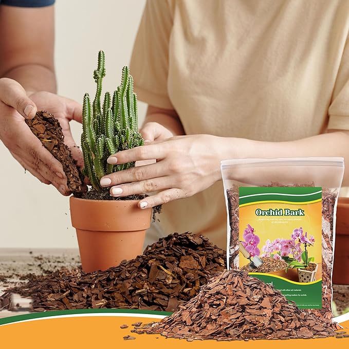 9qt Orchid Bark Horticultural Grade- Natural Mulch for Potted Plants, Root Development of Orchid Plants and Garden Soil Amendment Mix