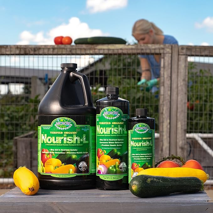 Microbe Life Hydroponics Nourish-L Liquid Conditioner, Stimulator to Enhance Plant Nutrient Absorption for Fruits & Vegetables, Use with Any Feeding Systems Including Hydroponics or Soil, 16 Fl Oz