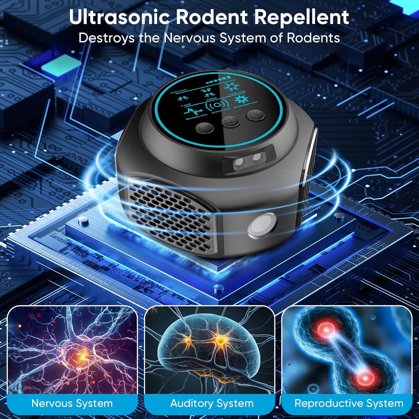 Ultrasonic Pest Repellent Plug in & Mouse Repeller Indoor, 360° Ultrasonic Repellent for Mouse, Rodent, Squirrel, Roach, Ant, Pest Control for Home, Kitchen, Office, Warehouse, Hotel