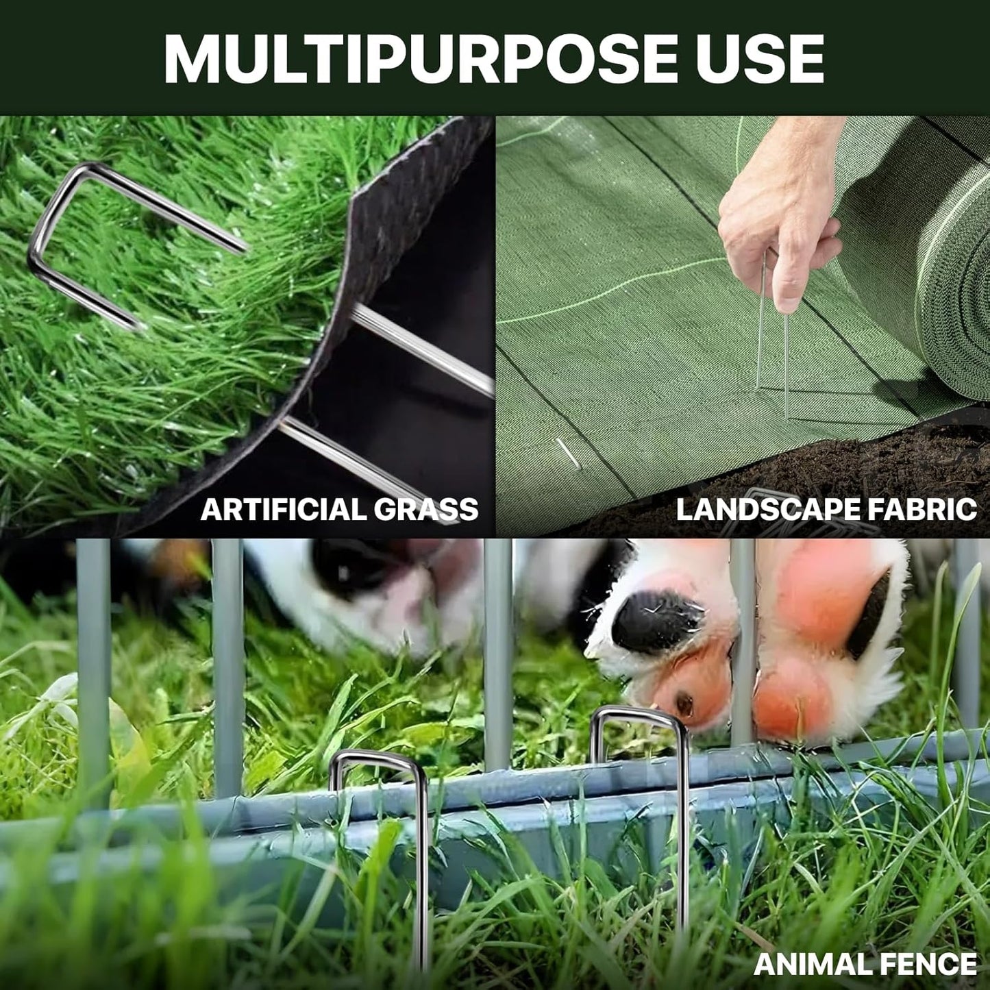 Landscape Staples 4 inch Stakes for Gardening 200 Pack Galvanized Garden Staples for drip Irrigation Landscape Fabric pins Updated Heavy-Duty Weed Barrier Fabric Lawn Outdoor Projects,Decorations