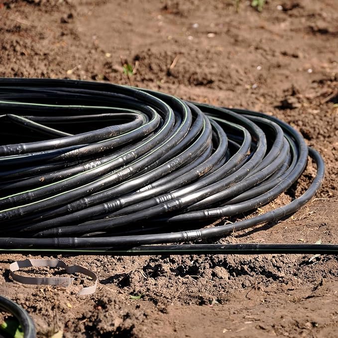 Drip Irrigation Line 1/4" Tubing Roll, 6" Emitter Spacing.52 GPH, Color Black (.170 ID x 240 OD) - Will Work from Gravity Feed (500' Foot Roll)
