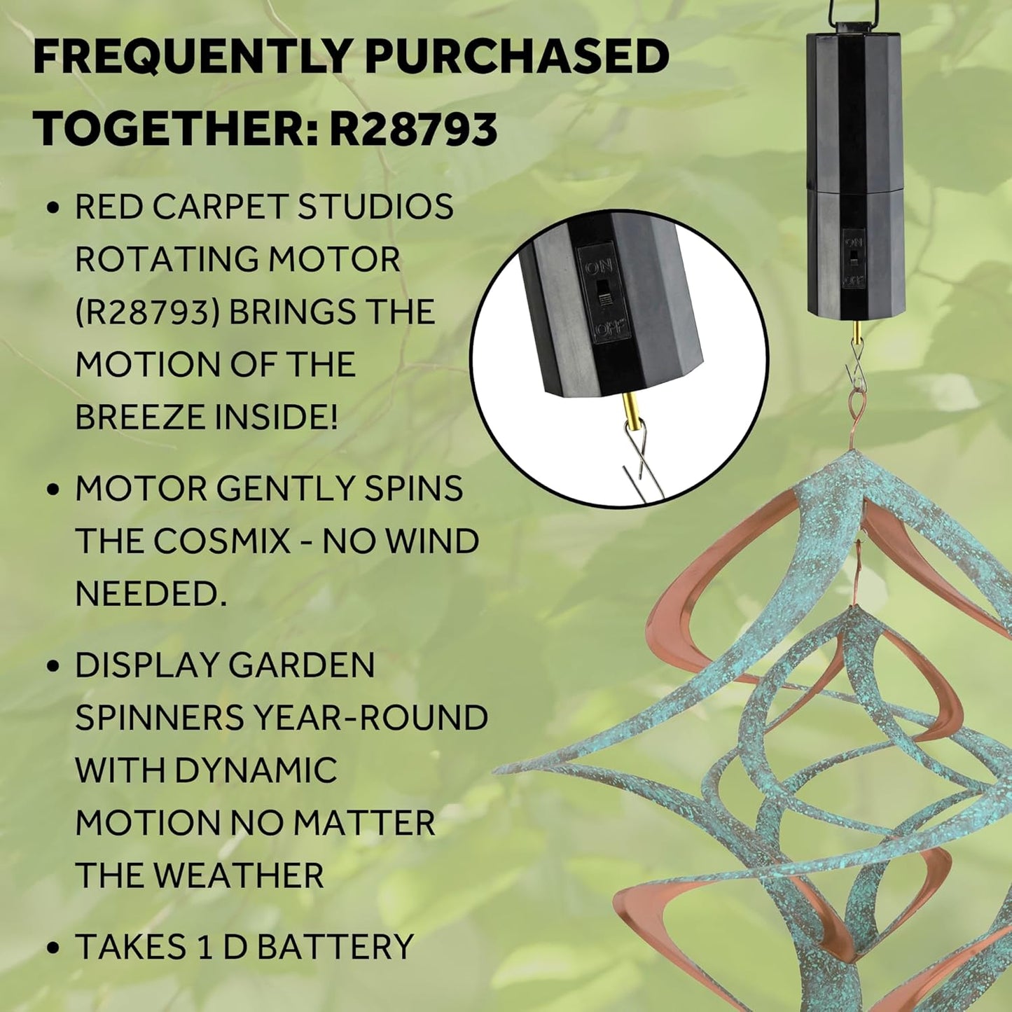 Red Carpet Studios Deluxe Double Helix Cosmix Wind Spinner, 14-Inch, Patina and Copper
