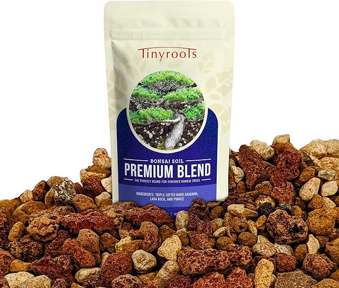 Bonsai Outlet Premium Bonsai Soil - Tinyroots Bonsai Soil Mix Ready to Use Blend, Ideal for Water Retention and Root Development, Made from Genuine Akadama, Red Lava Rock and Pumice, 4.5 Quarts