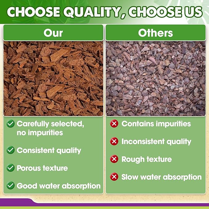 DUSPRO Orchid Bark Bulk, Fine Orchid Bark for Plants, Optimal Texture Bark for Orchids, Ideal Wood Chips for Plants, Plant Bark for Potting, Bark Soil for Plants (16 qts, Standard Bark)