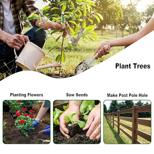 4" x 38" Spiral Planter Hand Auger - Heavy-Duty Manual Post Hole Digger for Gardens, Fences, Landscaping - Planting Bulbs, Trees, Flowers Garden Hole Digger Tool
