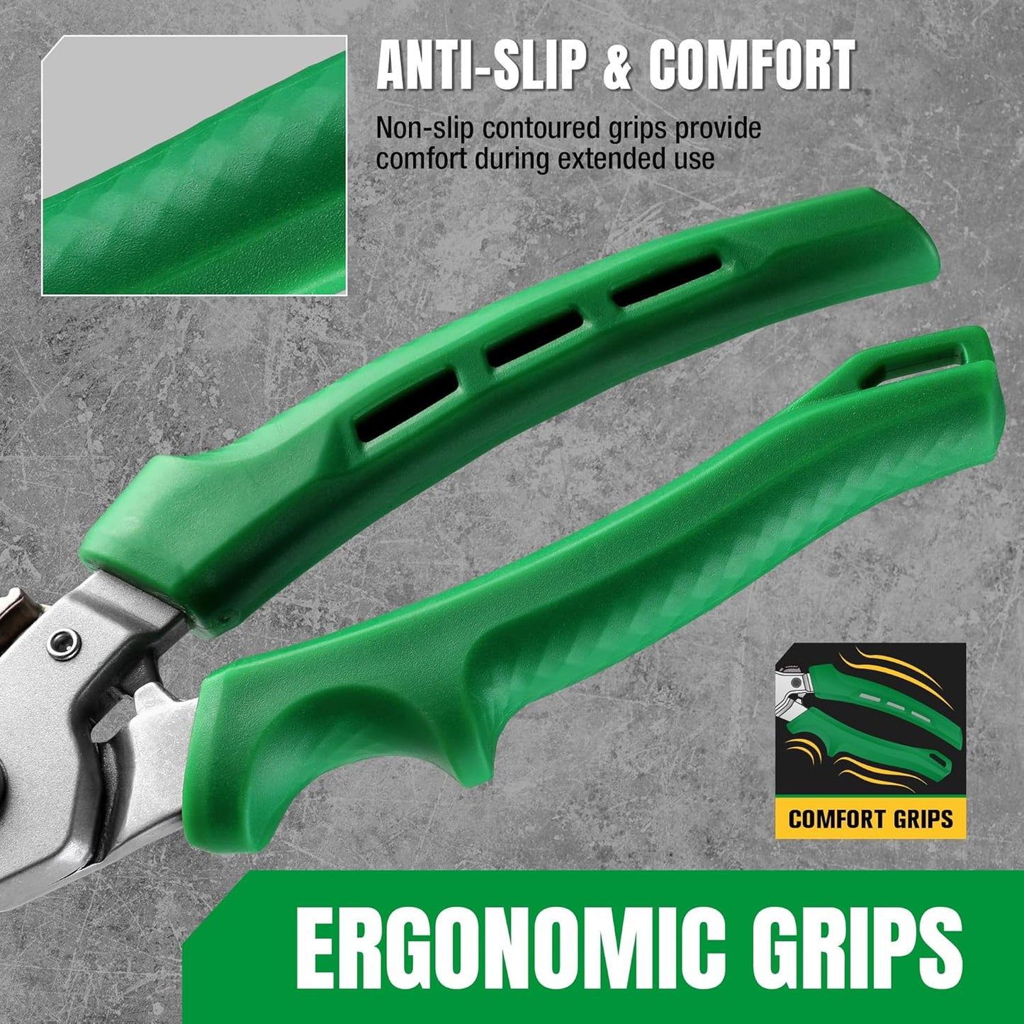 SK 7" Heavy Duty Scissors, All Purpose Shears, Drop Forged CR-V Blades with Safety Lock, Comfortable Grips