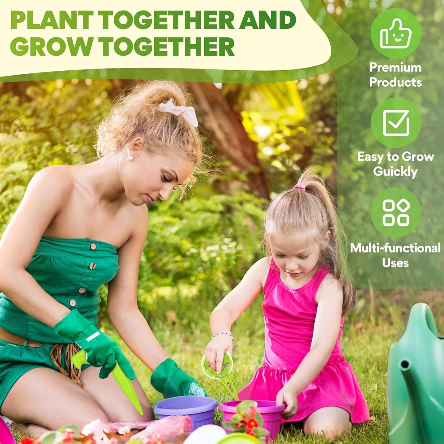 Seed Planter Tool, 6.9" Dibber Garden Tool, Plastic Dibbler Tools for Planting, Seed Dispenser, Bulb Digger Garden Planter for Sowing Seeds, Bulbs, Digging (Light Green)