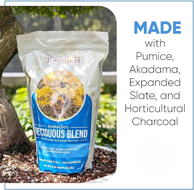 Tinyroots Deciduous Blend Bonsai Soil - 2.5 Gallon, Organic Bonsai Dirt Formulated for Japanese Maple, Hornbean, Elm and Other Deciduous Bonsai Trees