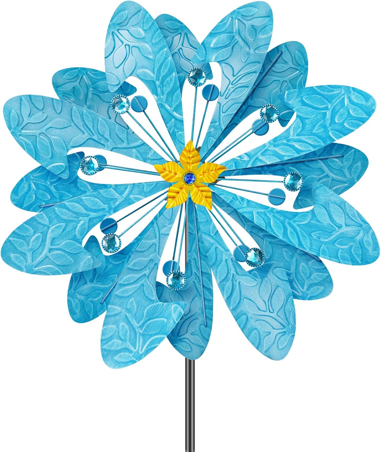 Solar Wind Spinner Retro Spinner, Waterproof Outdoor Metal Wind Sculpture for Patio, Lawn & Garden Decor (Large)