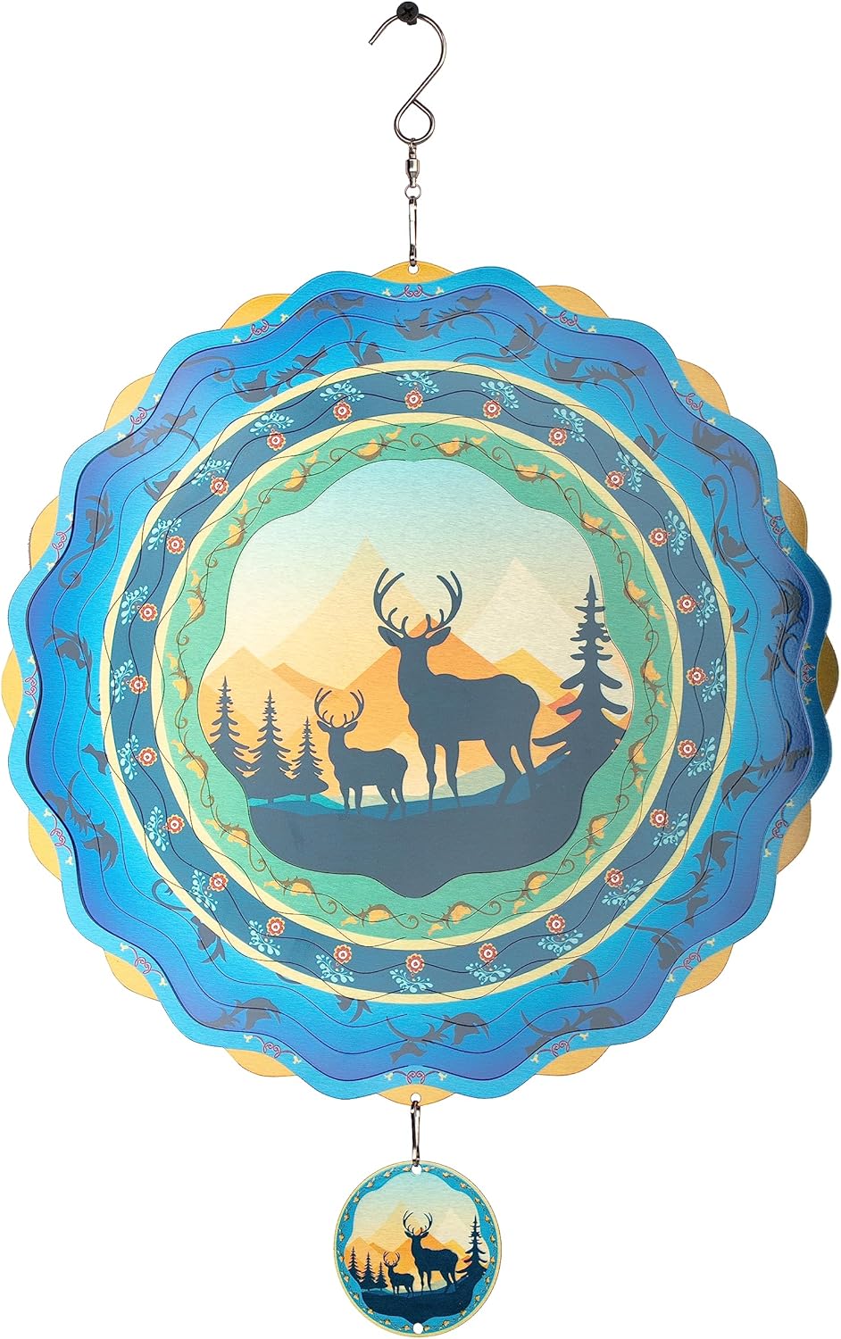 Light Catcher Elks Wind Spinner for Outdoor, 12 inch Hanging Wind Spinners Garden Yard Patio Window Decor, 3D Kinetic Deer Wind Sculpture, Unique Gift for Women Mom Grandma Wife Men Holidays