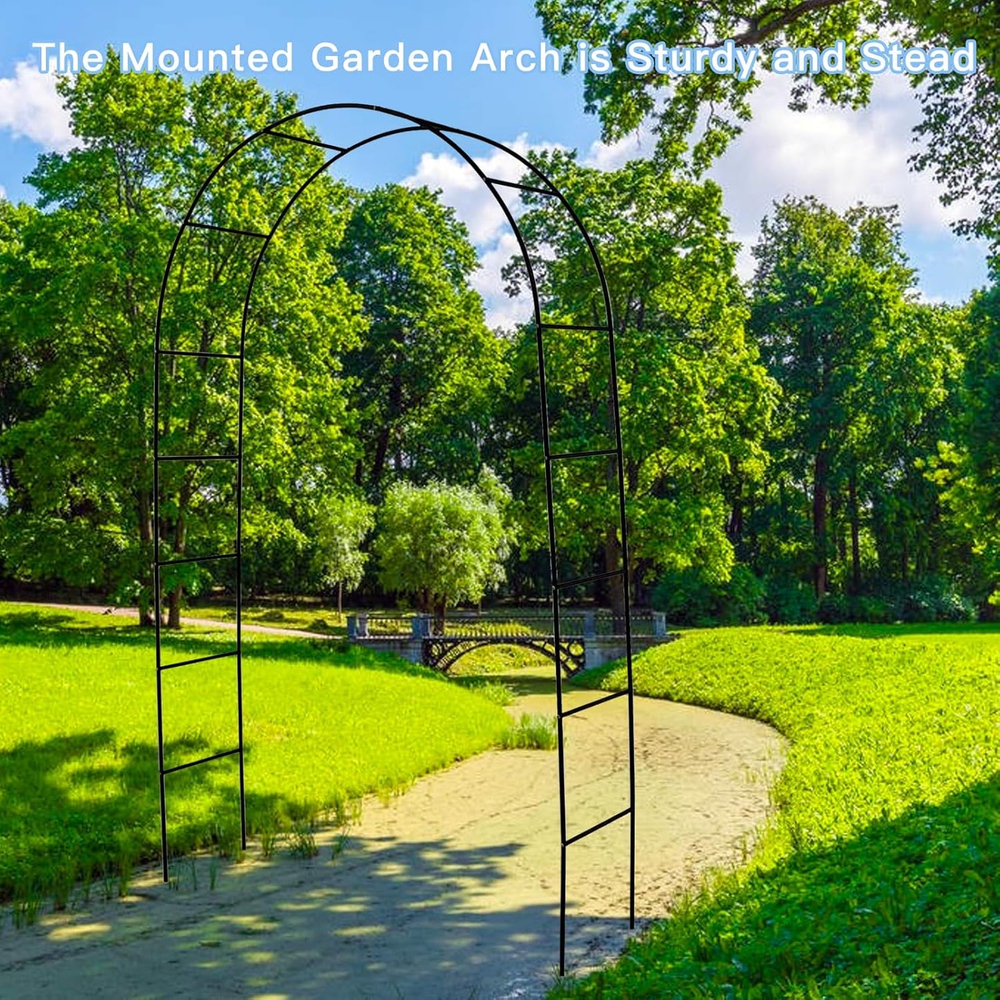 7.9 Ft H x 4.6 Ft W Metal Pergola Arbor,Assemble Freely 2 Sizes,for Various Climbing Plant Wedding Garden Arch Bridal Party Decoration Wide Arbor, 1 Pack