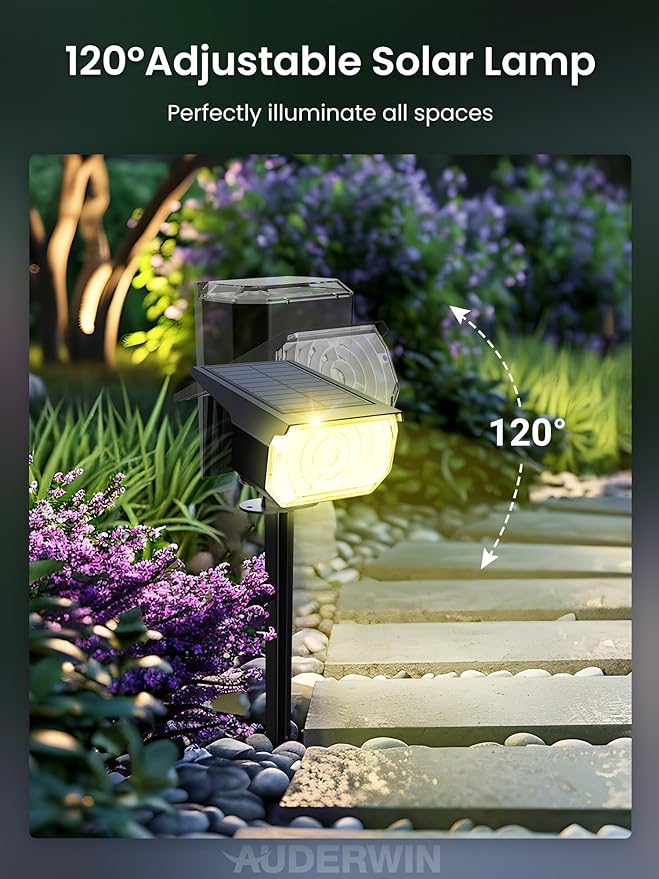 Color Changing Solar Spot Lights Outdoor, 9 Lighting Modes Colored Solar Lights Outdoor RGB Color, Solar Lights Waterproof IP67, Landscape Spotlights for Holiday Decorations, 4 pack