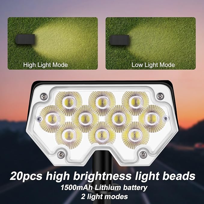 All-New Solar Spot Lights Outdoor Waterproof,20 LEDs Solar Flag Light with 2 Modes,Landscape Spotlights for Pathway, Patio, Garden, Trees ,Pool(2 Pack,Warm Light)