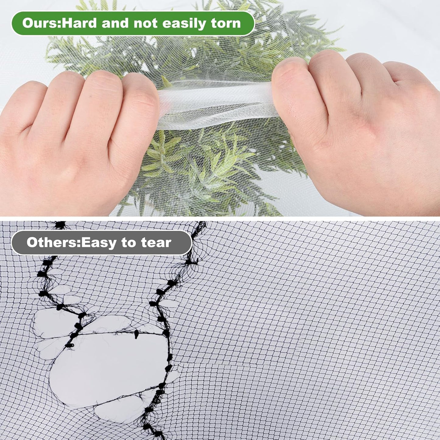 JEYODA Garden Netting Plant Covers Net Ultra Fine Mesh Pest Barrier Net Tree Vegetable Mesh Protection Netting Greenhouse Row Nets (10 * 33ft(3 * 10m))
