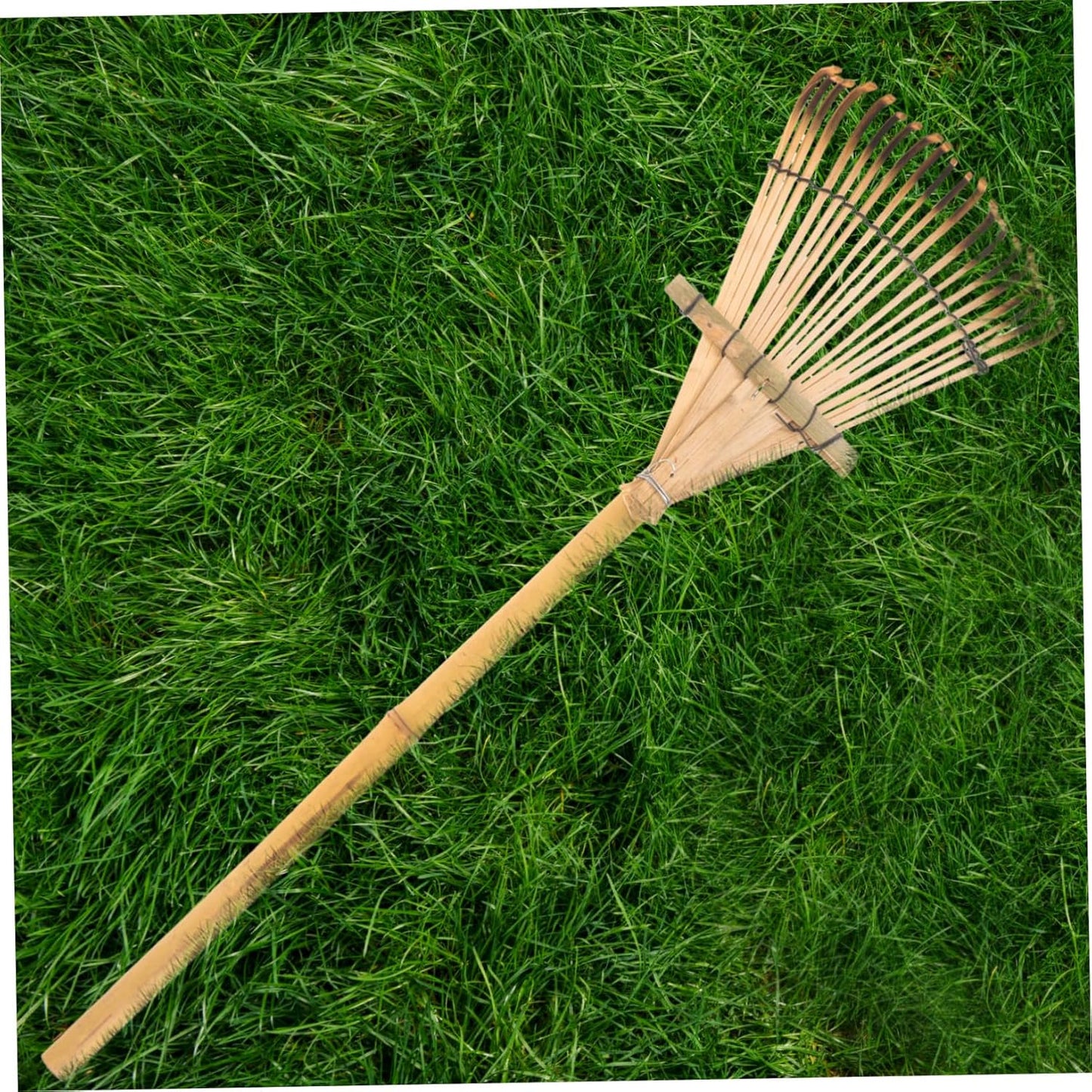 Milisten Gardening Tool Bamboo Rake Wood Handle Small Garden Rake for Loosening Weeding Gardening Tasks