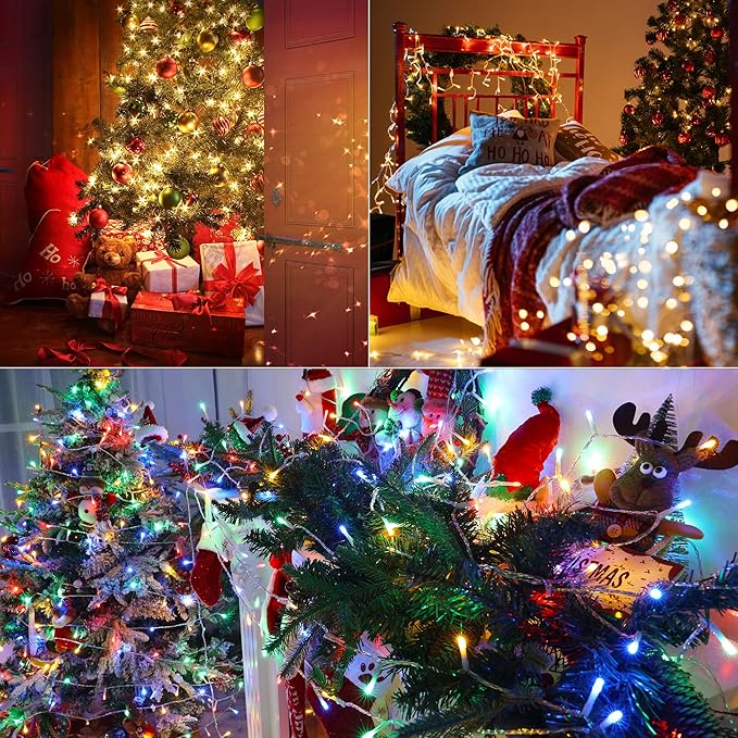 Color Changing Christmas Lights, 175ft 500 LED Warm White & Multicolor Christmas String Lights with Remote, 11 Modes Christmas Twinkle Lights Waterproof for Christmas Party, Garden, Xmas Tree Decor