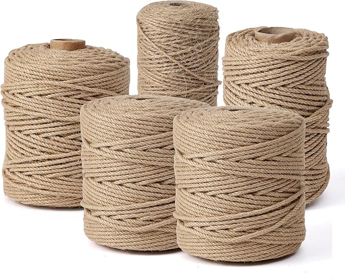 Natural Jute Twine,656 Feet 4mm Hemp Twine Rope for Gift Wrapping Craft Plant Garden Christmas Handmade Arts Decoration Packing String Home Decor