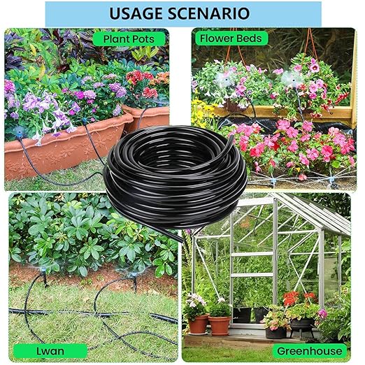 65Ft 5/16" Dropper Blank Distribution Tube Irrigation Kit with 4Pack6 Fast Coupling Coupler for DIY Garden Irrigation System,Dropper and Drip Irrigation System kit (20 m)