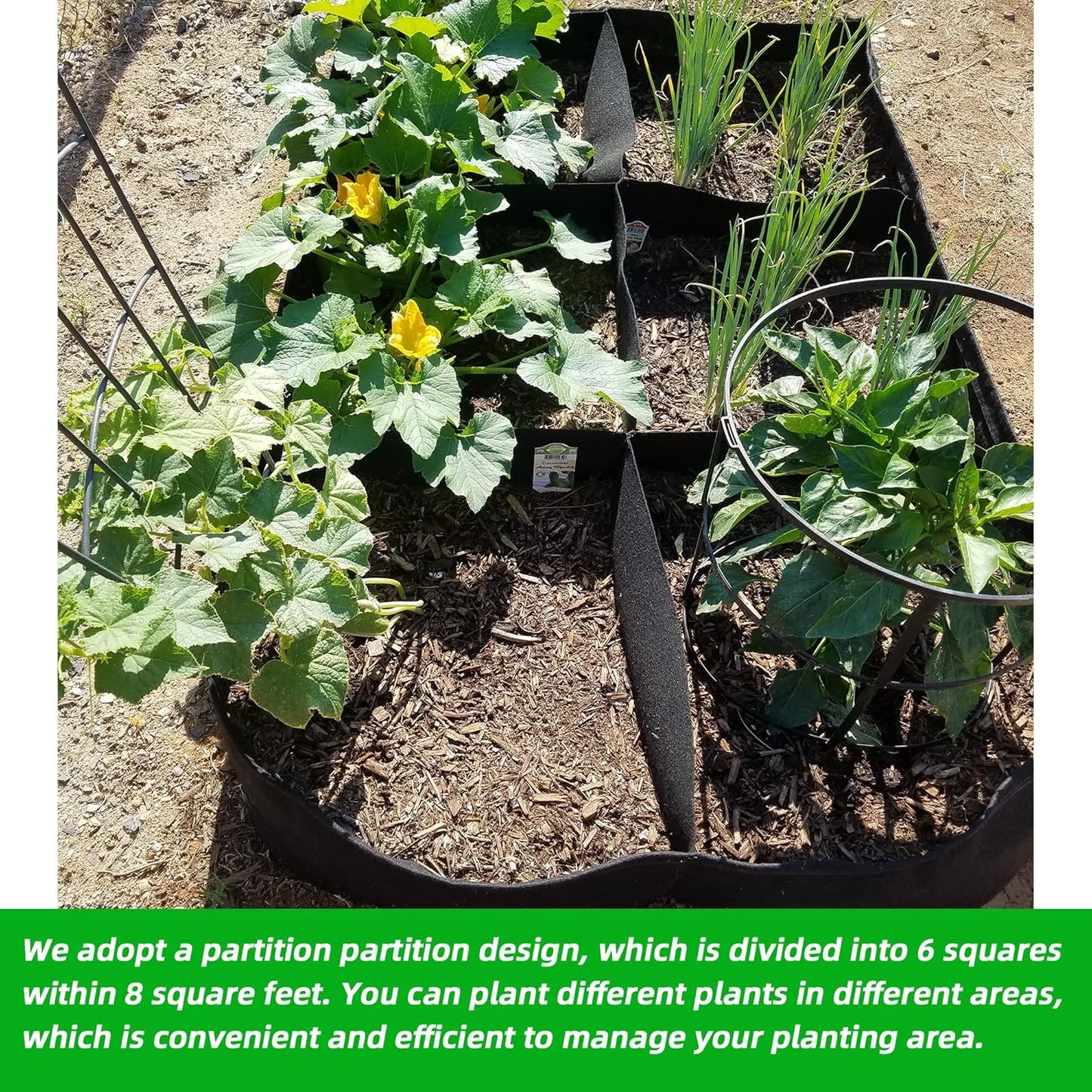 CJGQ Fabric Raised Garden Bed 4x2x1ft Garden Grow Bed Bags for Growing Herbs, Flowers and Vegetables 55 Gallon