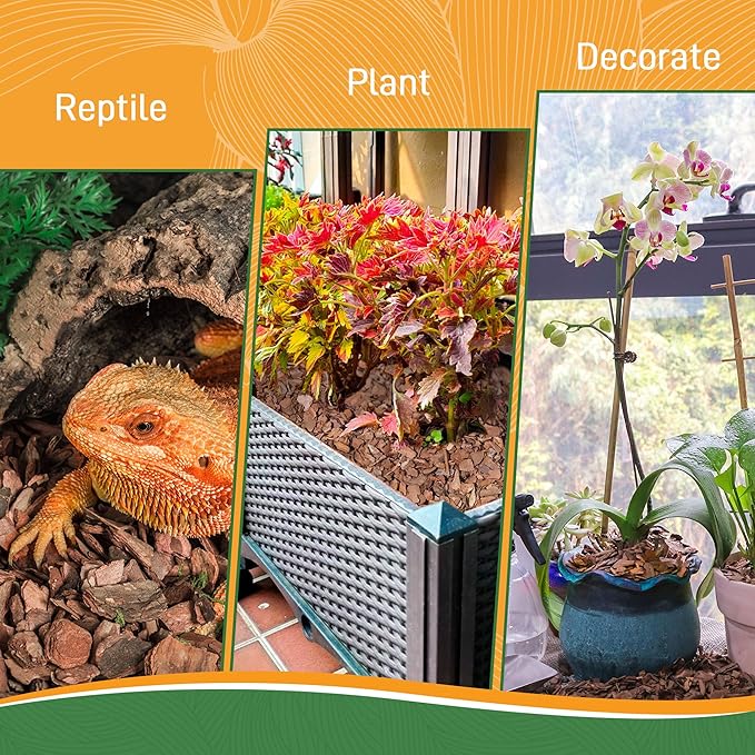 9qt Orchid Bark Horticultural Grade- Natural Mulch for Potted Plants, Root Development of Orchid Plants and Garden Soil Amendment Mix