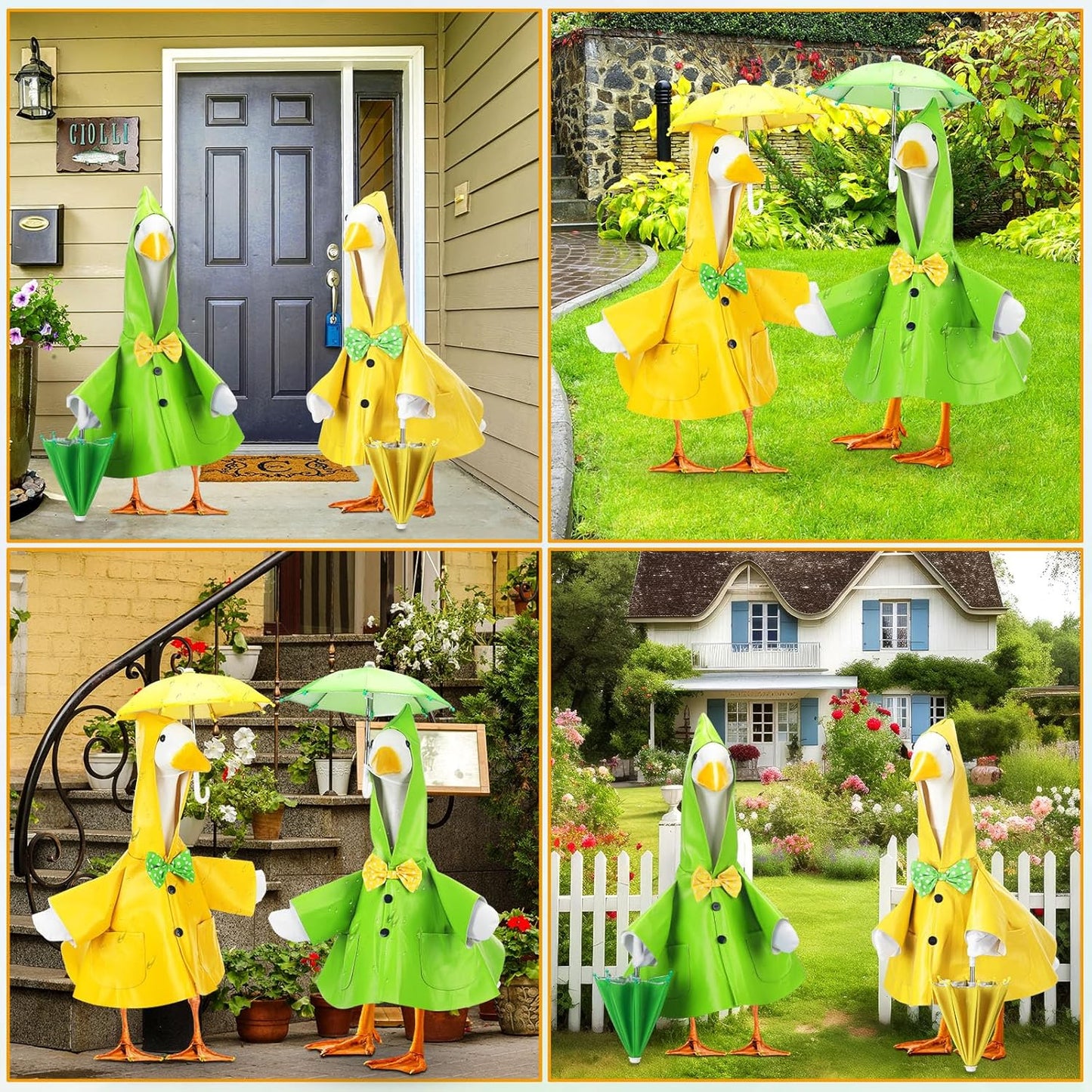 Abbylike Porch Goose Outfits Porch Yard Goose Outfits Clothes Costume Fits Large 23'' Cement for Garden Yard Statue Pathway Decorations