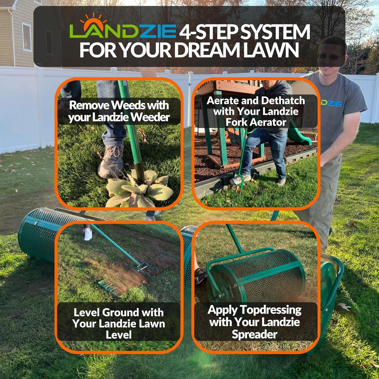 Landzie Root Cutter Edger Lawn Tool, 37 Inch Manual Lawn Edger Tool, Grass Edger, Sidewalk Edger, Garden Edger, Yard Edger, Garden Tools and Landscaping Tools, Edgers for Landscaping, Edging Shovel