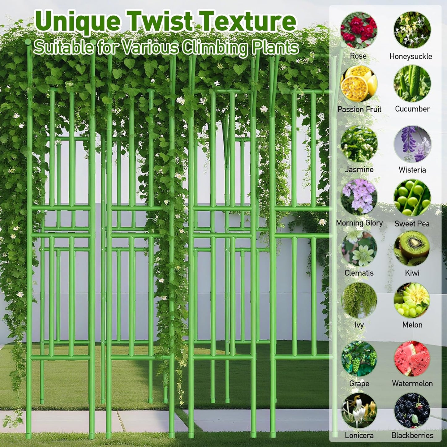 Flat Top Garden Arch Trellis 11FT x 9FT, Super Large Arbor Trellis for Climbing Plants Outdoor 141.7in x 108in x 19.7in, Metal Garden Frame for Backyard, Lawn, Archway, Wedding Decoration, Patio Green