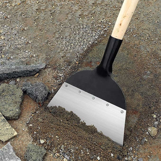 Garden Shovel Snow Shovel Multi-Functional Steel Flat Shovel Garden Spade Cleaning Scraper Garden Tool Ice Scraper Ice Chopper 9in/23cm
