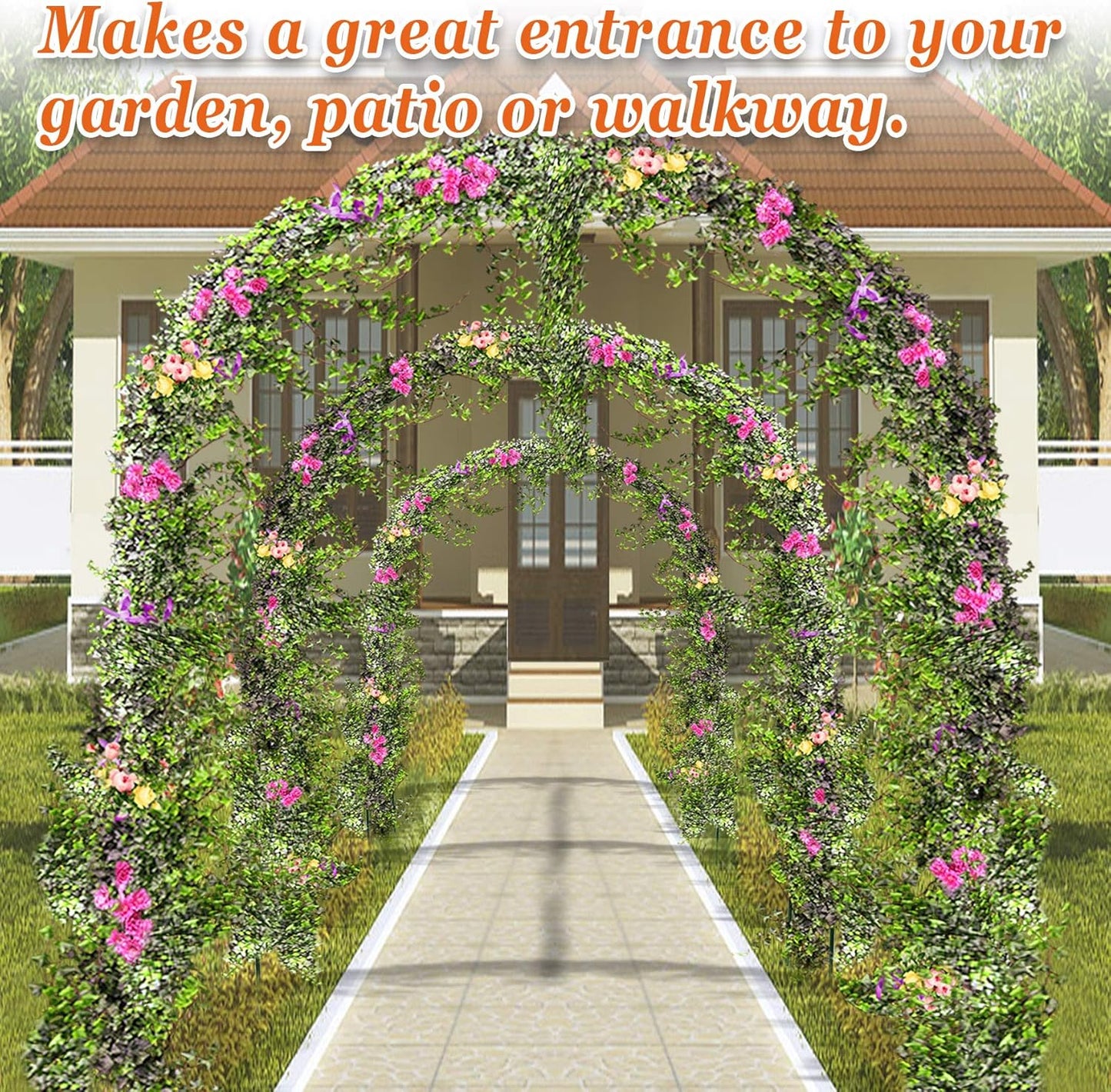 Strong Camel Greenhouse Replacement Frame for Outdoor Larger Hot Garden House , Support Arch Frame Climbing Plants/Flowers/Vegetables (6.5' x 7' x 7.2', Frame)