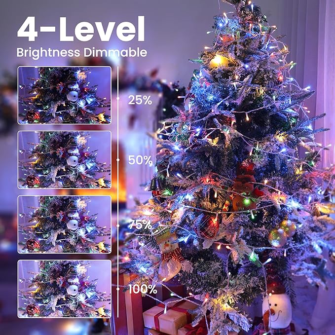 Color Changing Christmas Lights, 175ft 500 LED Warm White & Multicolor Christmas String Lights with Remote, 11 Modes Christmas Twinkle Lights Waterproof for Christmas Party, Garden, Xmas Tree Decor