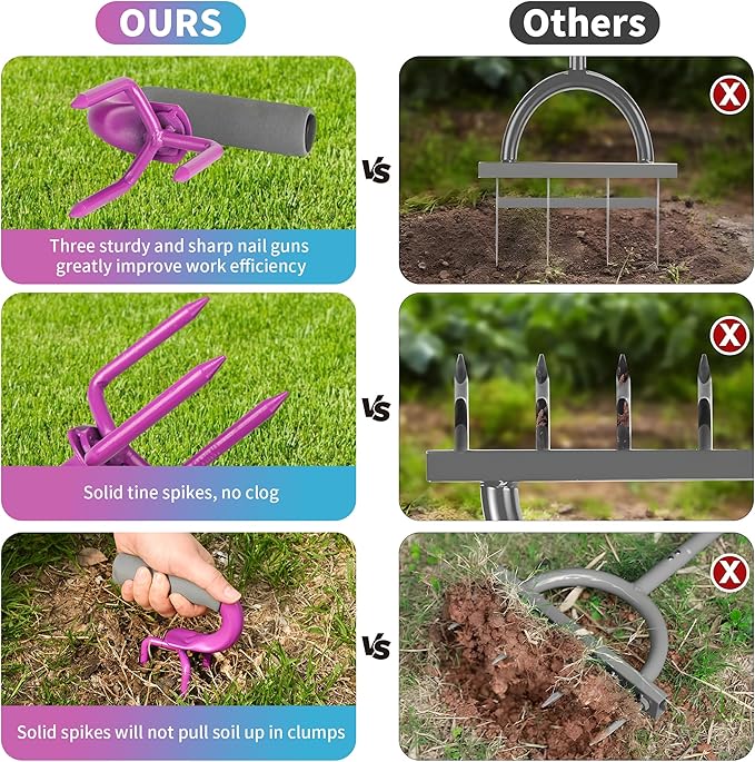 2packs,Earth Tiller,Pot Tiller,Hand Tiller Claw Cultivator,Loosen The Claws,Loosen The Gripper manually,Garden Weeder Tool for Vegetable Gardening Planting