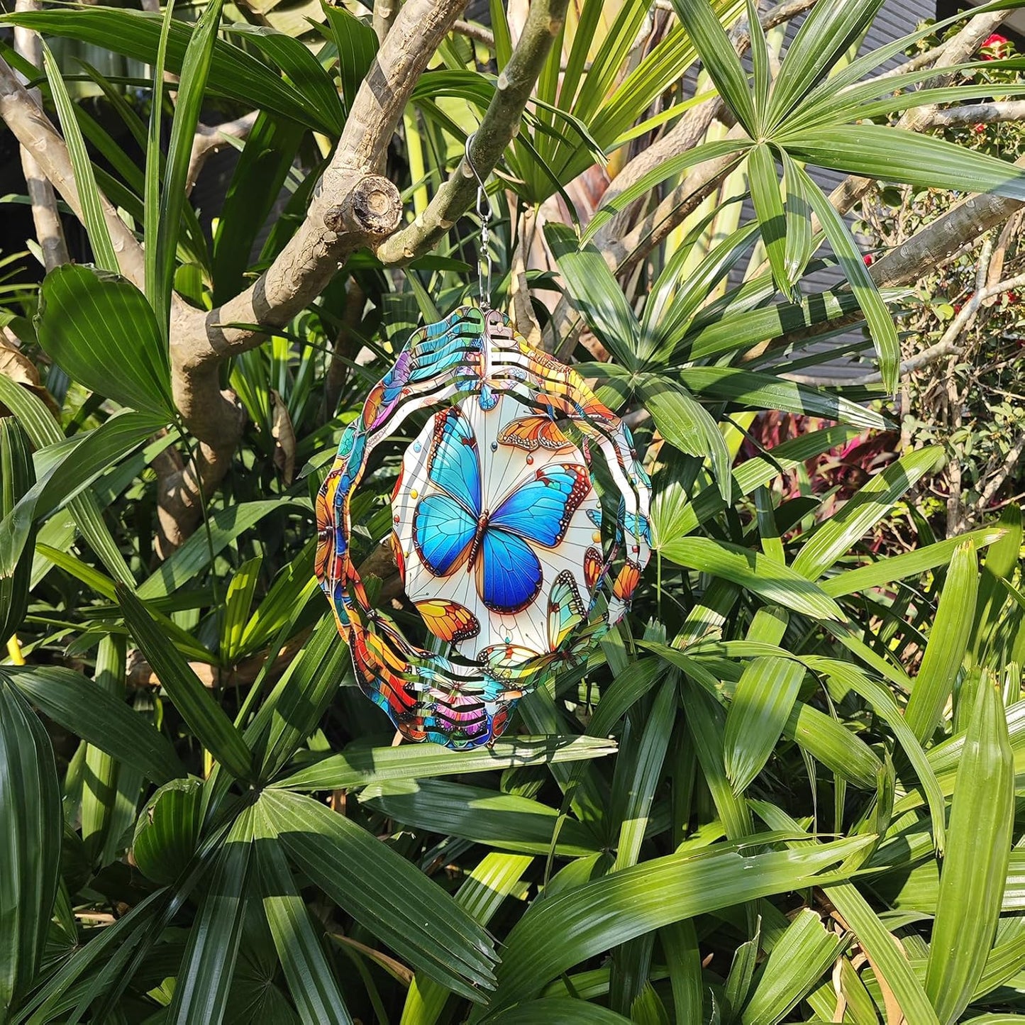 3D Butterfly Wind Spinners Outdoor Stainless Steel Hanging Wind Spinner Decorations Metal Garden Art for Patio Garden Yard and Indoor Spaces Butterfly Gifts for Mom Wife Women Grandma
