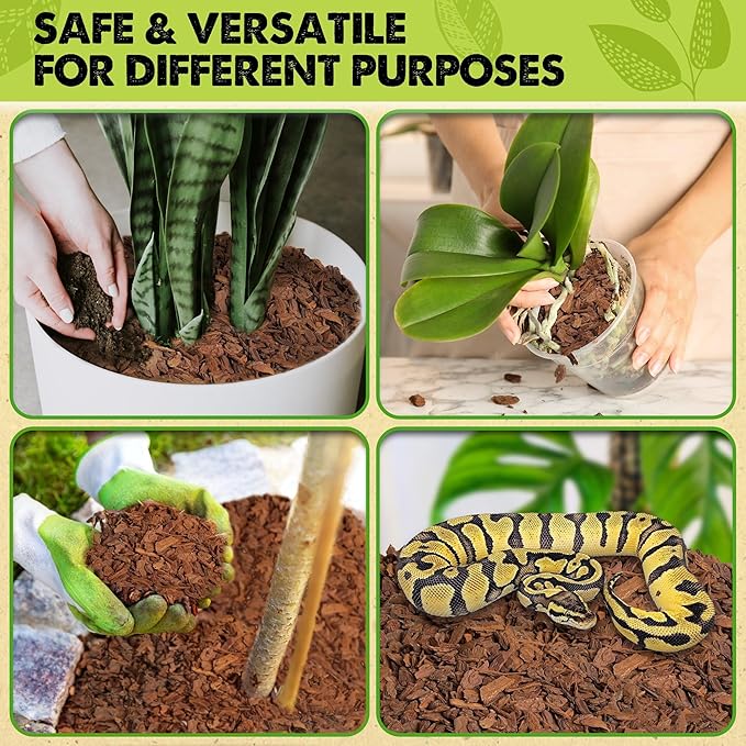 DUSPRO Orchid Bark Bulk, Fine Orchid Bark for Plants, Optimal Texture Bark for Orchids, Ideal Wood Chips for Plants, Plant Bark for Potting, Bark Soil for Plants (16 qts, Standard Bark)