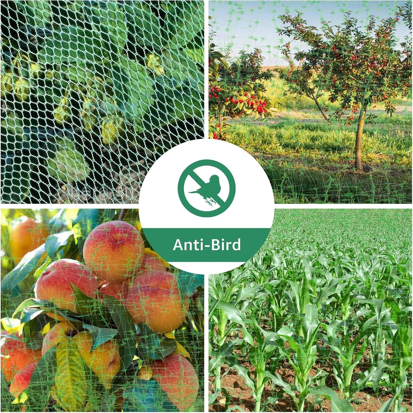 2 PCS Garden Netting 7 x 100 FT Bird Netting for Garden Protection Heavy Duty Green Deer Netting Plant for Birds Deer Squirrels Other Animals