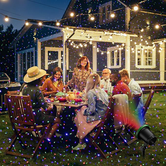 Outdoor Laser Lights Projector, 3 Color Motion Firefly Lights Show, RGB Christmas Decor Lights with Remote for Trees, Patio, Landscape